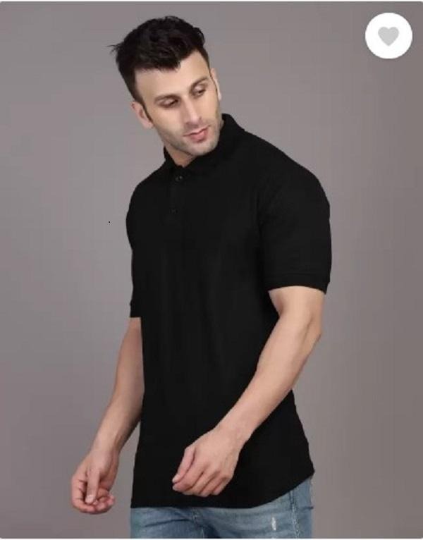 Men Cotton Polo T-Shirt Black Slim Fit Casual Wear 4.2 3 Ratings