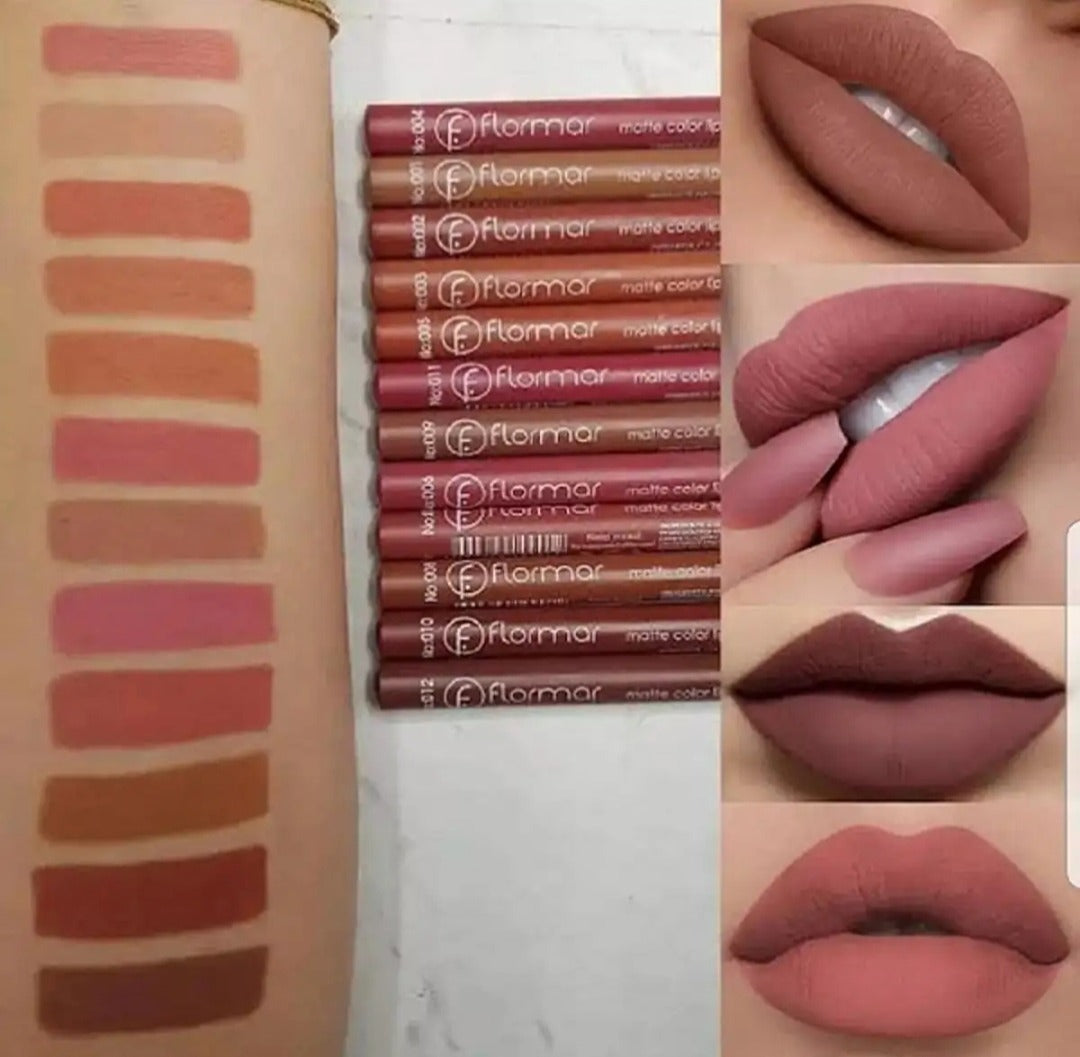 Pack of 6 or 12 Lip Liners Pencils LipPencils Nude Dark Shades Matte Waterproof