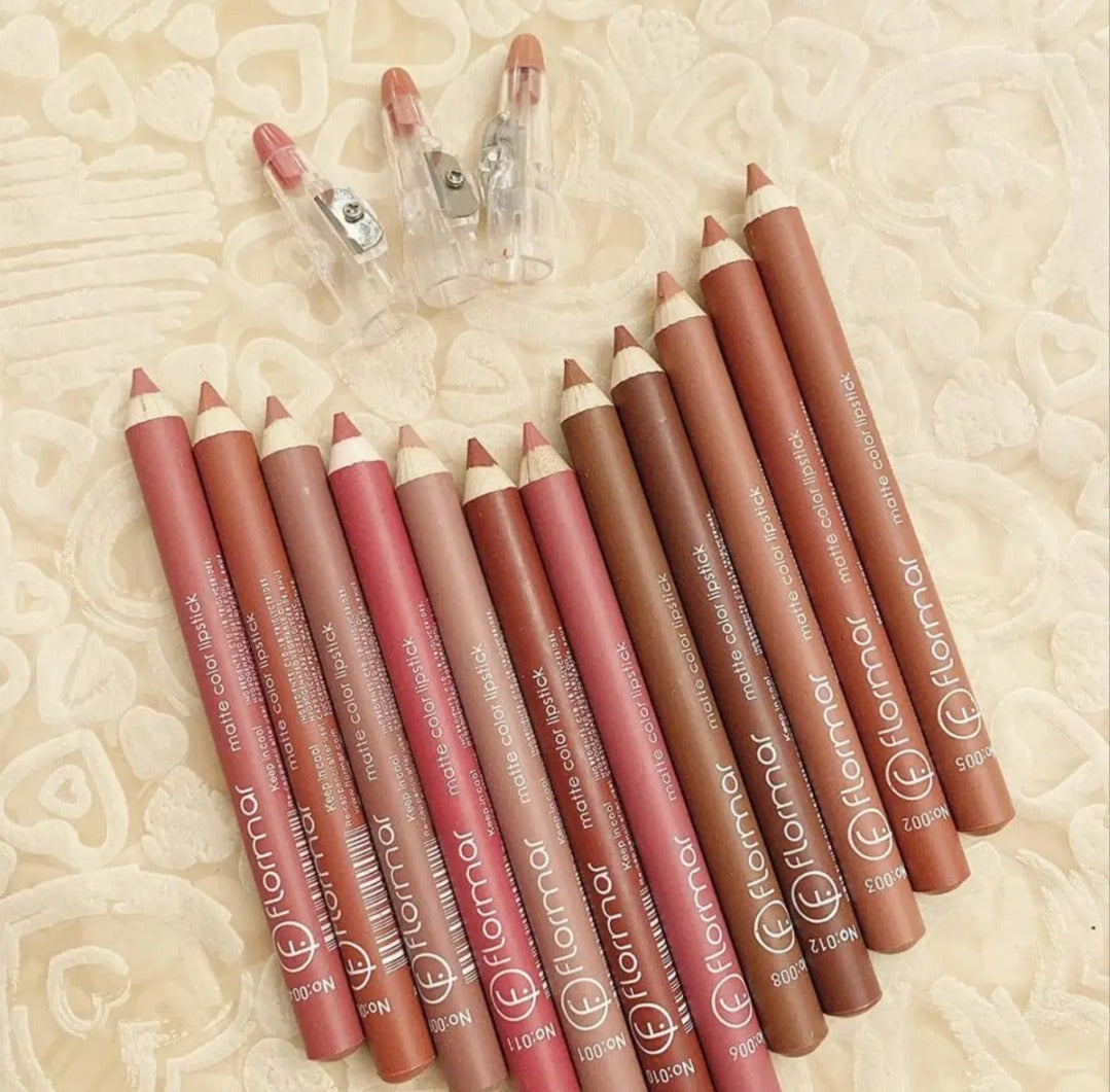 Pack of 6 or 12 Lip Liners Pencils LipPencils Nude Dark Shades Matte Waterproof